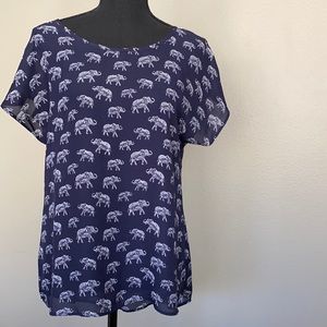 Elephant Print - Loose Women’s Top